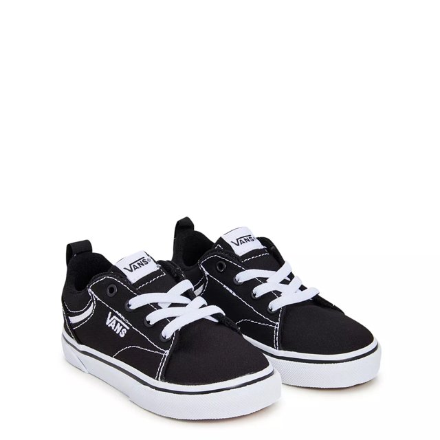 Vans Toddler Boys Seldan Skateboarding Sneaker in Black White Size 8 Medium