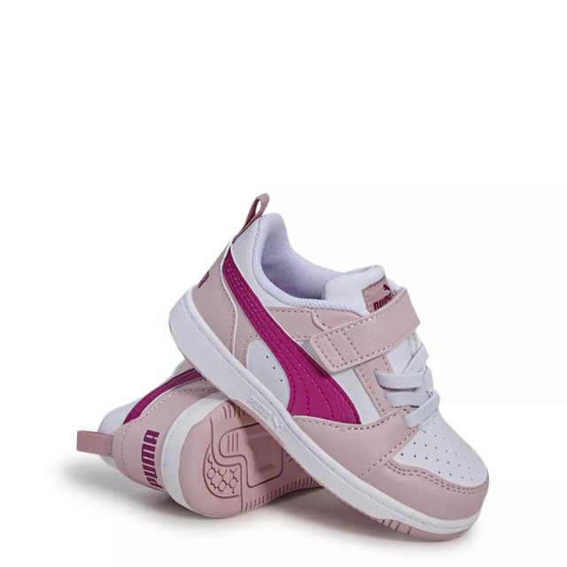 Puma Toddler Girls Rebound V6 Lo AC Court Sneaker in Mauve Mist Magenta Size 9 Medium