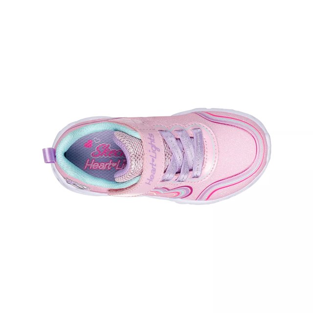 Skechers Toddler Girls Heart Lights Retro Hearts Running Shoe