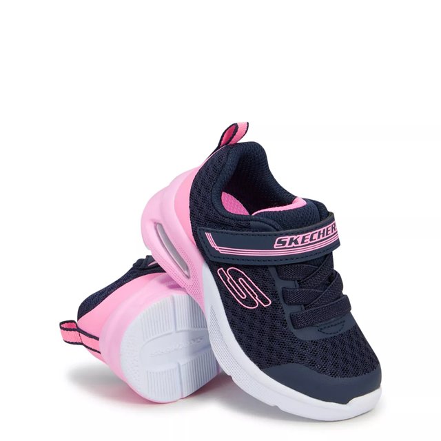 Skechers Girl s Microspec Max Epic Brights Sneaker in Navy Blue Size 5.0 Medium Width