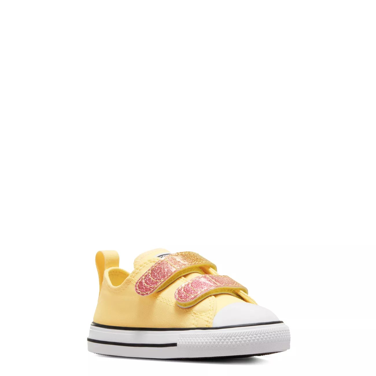 Converse Toddler Girls Chuck Taylor All Star Easy On Citrus Sneaker in Glitz Butter Glazed Donut White Size 7 Medium