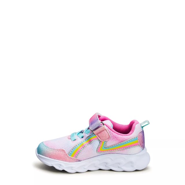 TRX Toddler Girls Rainbow Hearts Light Up Running Shoe The Shoe Company