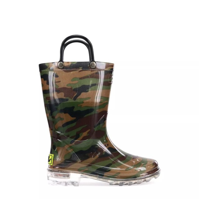 Camo light up rain hotsell boots