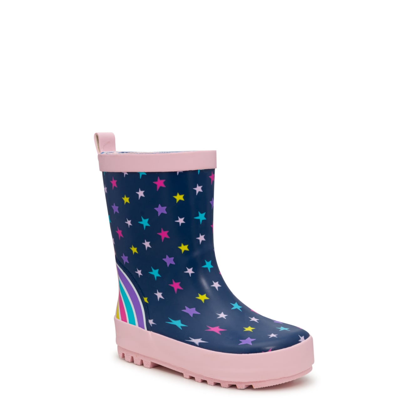 Toddler Girls' Stars and Rainbow Waterproof Rain Boot