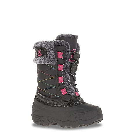 cici shoes Toddlers Girls Winter Warm Slip-on Cuffed Snow Boots
