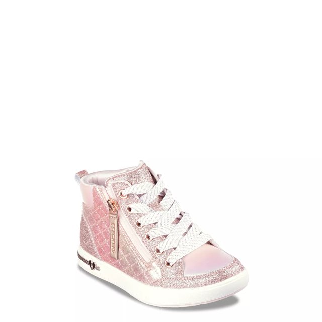Skechers Girls Shoutouts High Top Sneaker in Rose Gold Size 3 Medium
