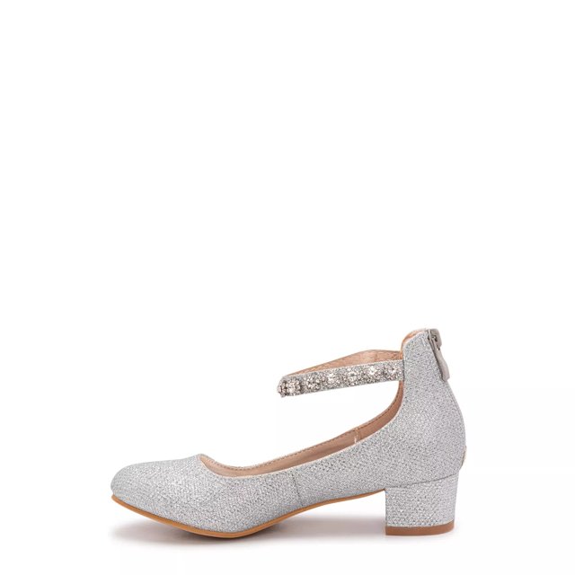 Badgley Mischka Youth Girls Josmo Glitter Mesh Pump The Shoe Company