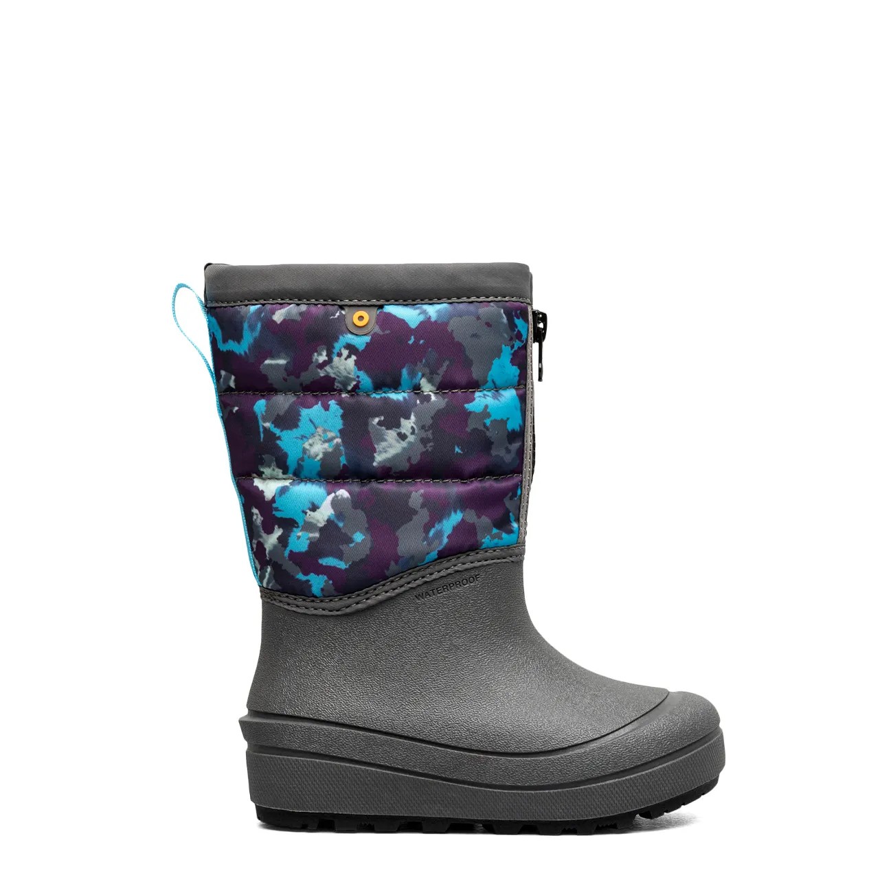 Youth Girls' Snow Shell Zip Camo Texture Waterproof Winter Boot