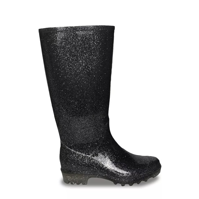 Black sparkle rain boots on sale
