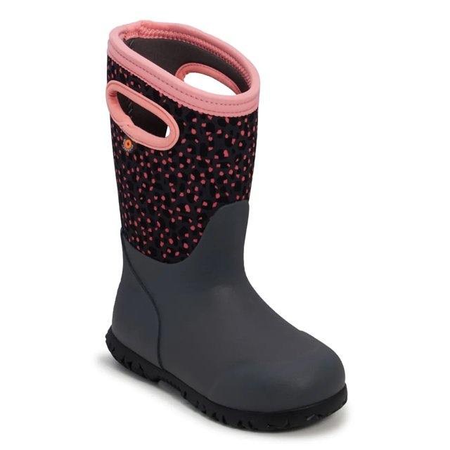 Bogs Girls York Joyful Jungle Waterproof Winter Boot in Dark Grey Multi Size 3 Medium
