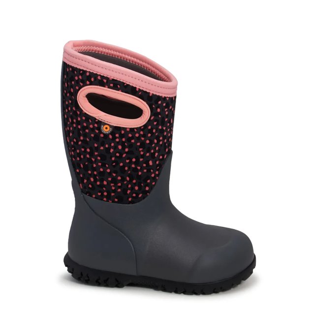 Bogs Girls York Joyful Jungle Waterproof Winter Boot in Dark Grey Multi Size 3 Medium