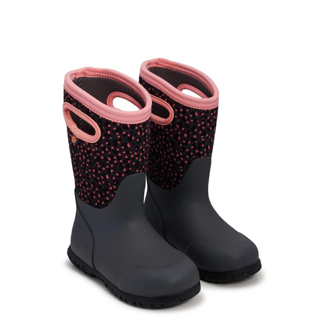 Bogs Girls York Joyful Jungle Waterproof Winter Boot in Dark Grey Multi Size 3 Medium