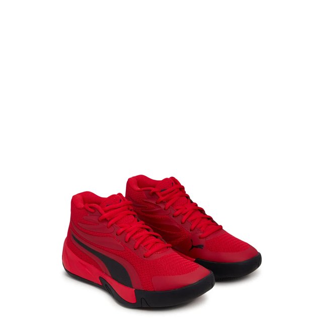 Puma Boys Court Pro Jr. Basketball Shoe in For All Time Red Black Size 6 Medium