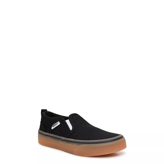 Boys black slip on vans sales