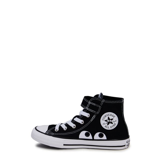 Black high top converse youth hot sale
