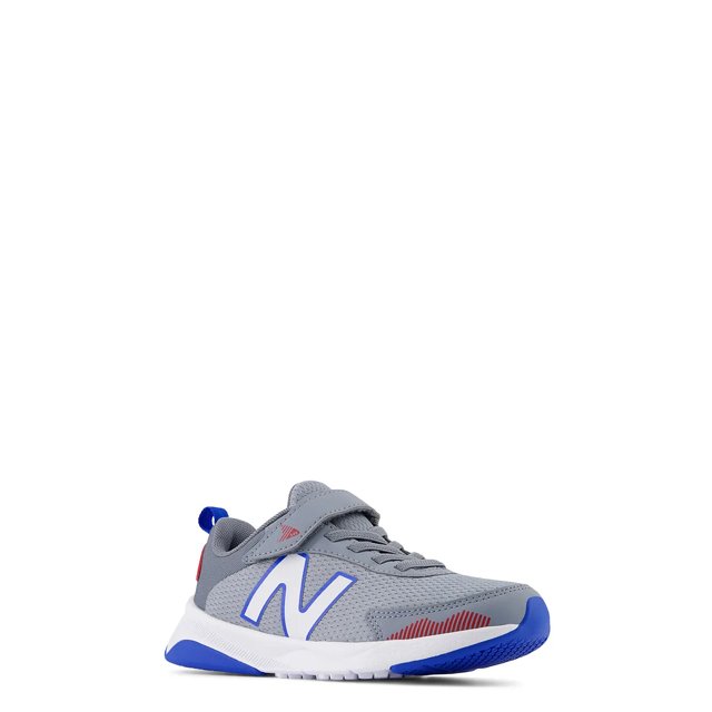 New Balance Boys Dynasoft 545 Wide Width Bungee Lace Running Shoe in Steel Team Red Blue Oasis Wide Size 12