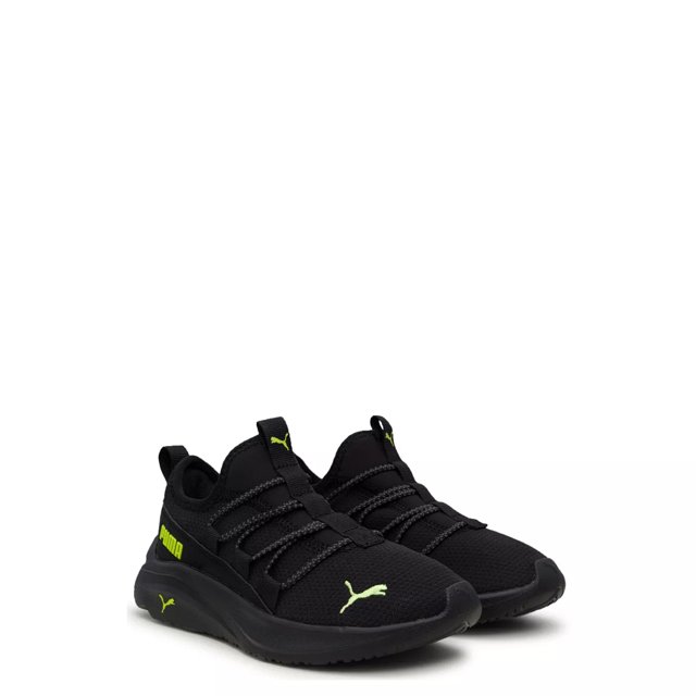 Puma Boys One 4 All PS 12 Slip On Running Shoe in Black Lime Pow Cool Dark Gray Size 11 Medium