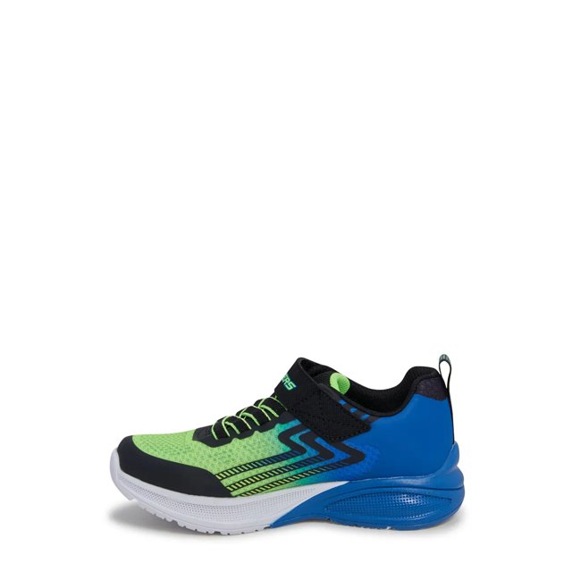 Skechers Boys Microspec Max Advance Running Shoe in Blue Black Green Size 11 Medium