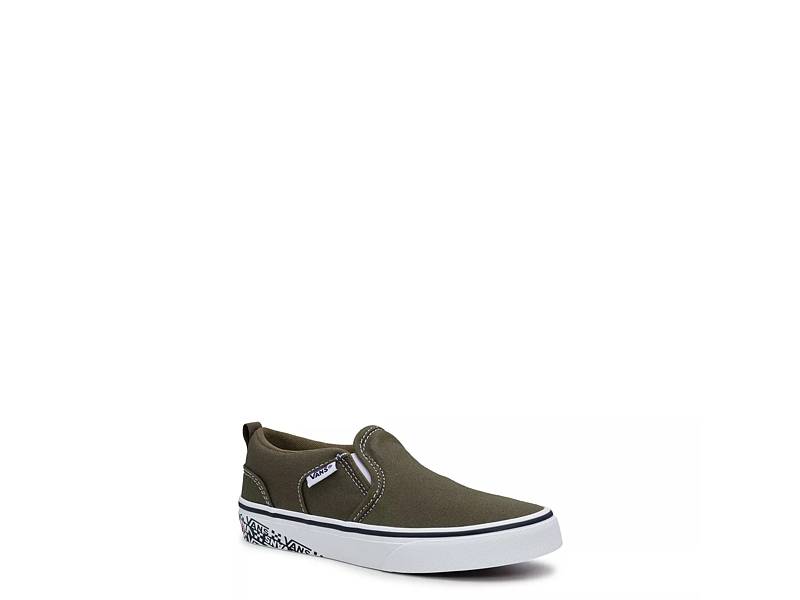 vans asher slip on white