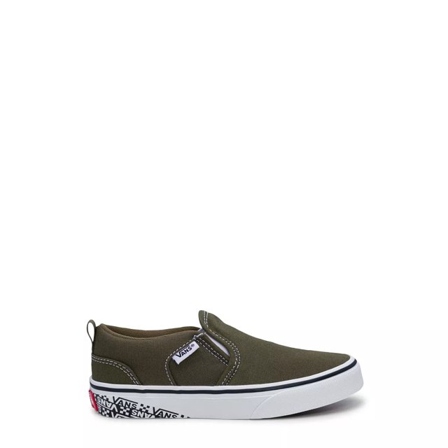 White vans slip ons youth best sale