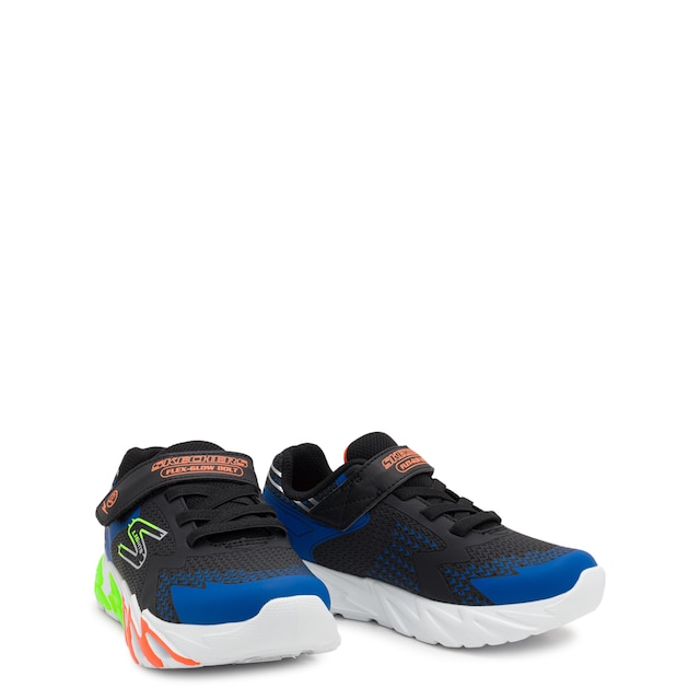 Skechers Boys' Flex-Glow Bolt Running Shoe in Black/Blue Size 13 Medium