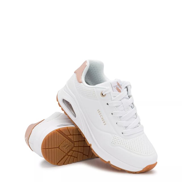 Skechers Youth Girls Uno Gen1 Shimmer Away Sneaker White 5