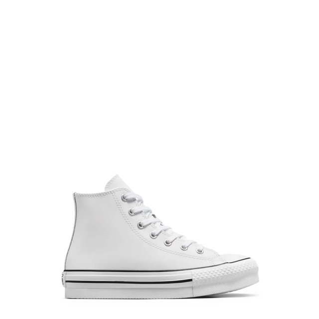 Converse Girls Chuck Taylor All Star EVA Lift High Top Sneaker in Natural White Ivory Leather Size 13 Medium