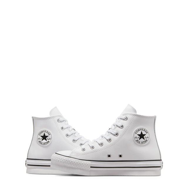 Leather white platform converse discount