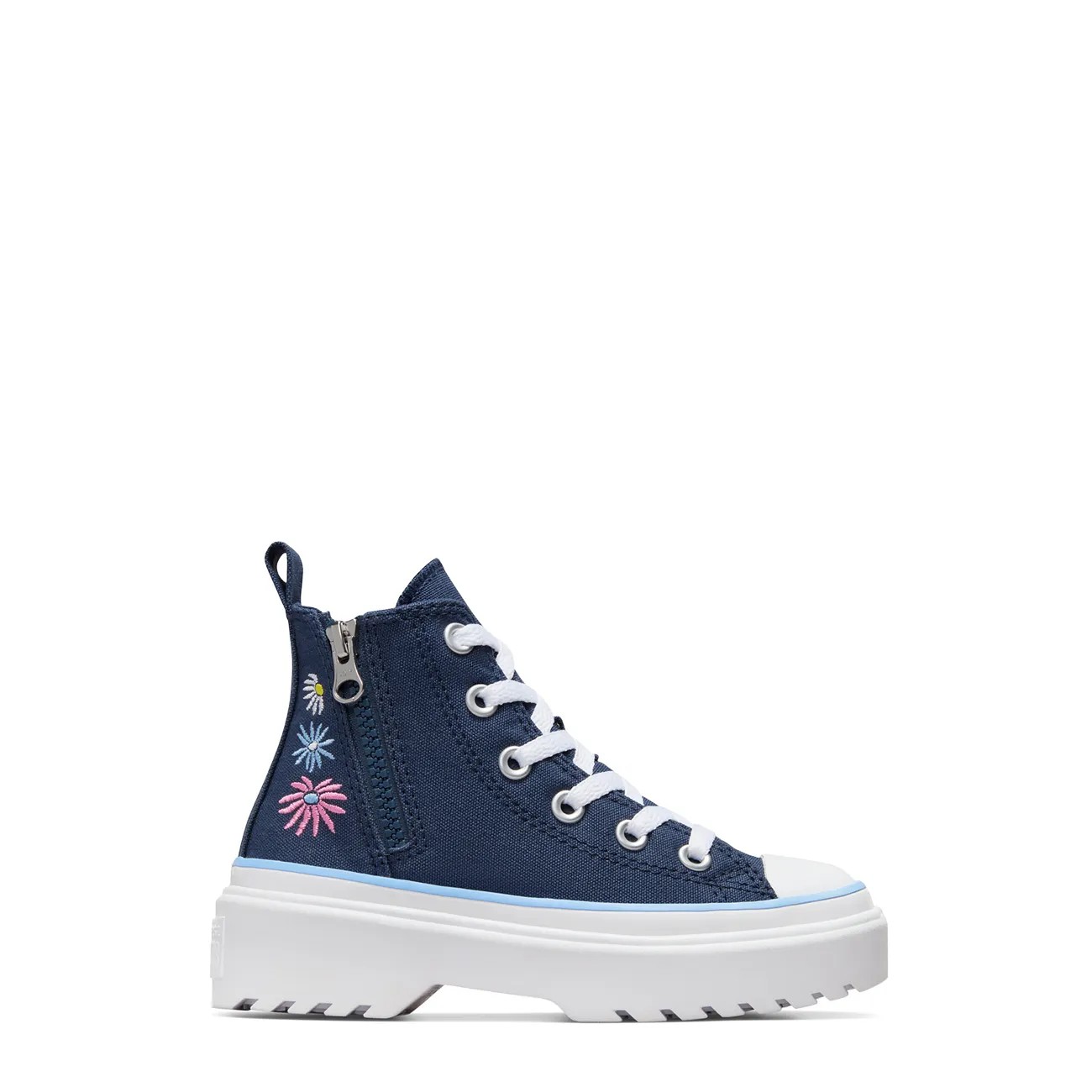 Youth Girls' Chuck Taylor All Star Lugged Lift Platform Easy On Floral Embroidery High Top Sneaker