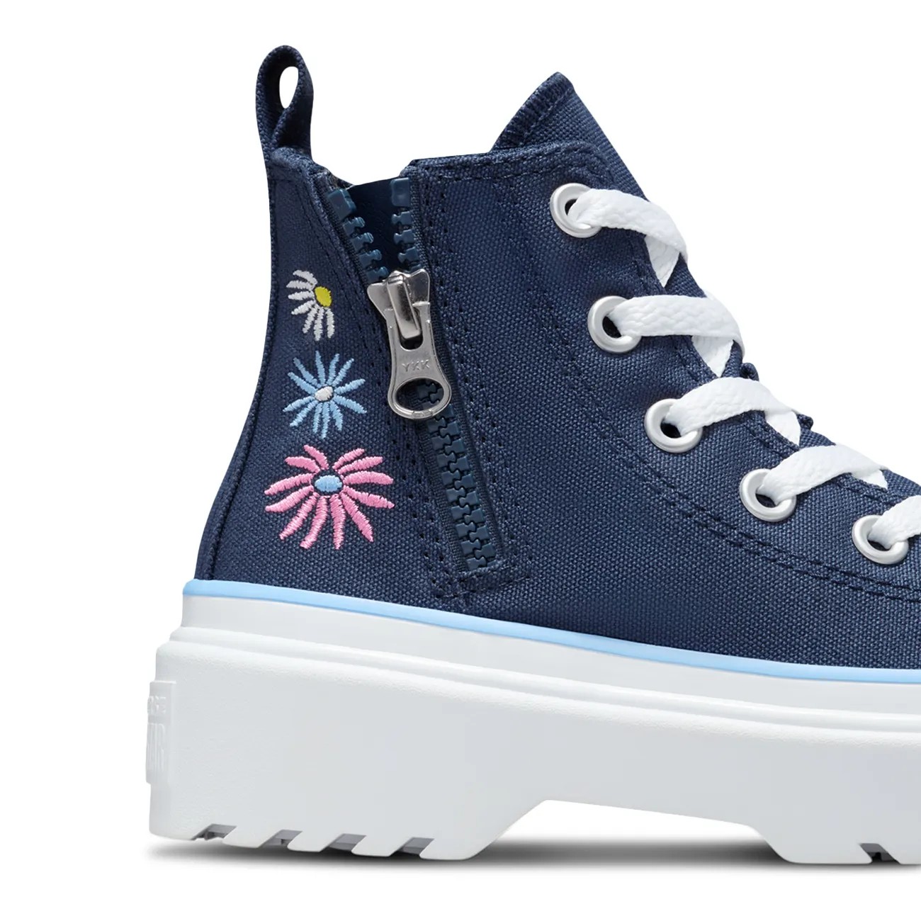 Youth Girls' Chuck Taylor All Star Lugged Lift Platform Easy On Floral Embroidery High Top Sneaker