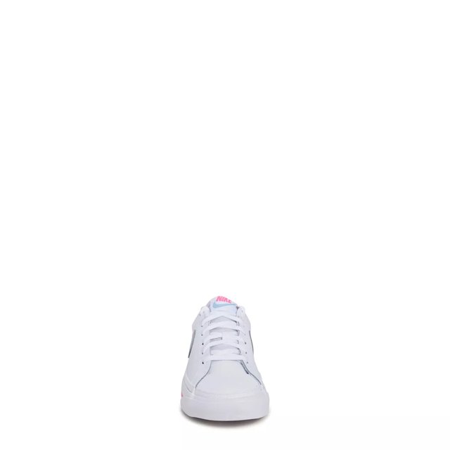 Nike Girls Court Legacy Sneaker in White Light Armory Blue Pinksicle Size 4 Medium