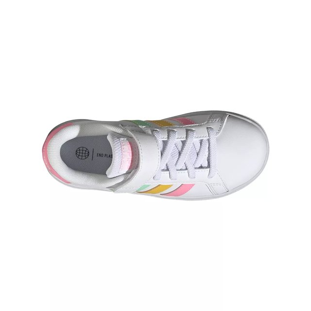 Adidas Girls Grand Court EL Court Sneaker in WhitePulse Mint Beam Pink Size 6.5 Medium