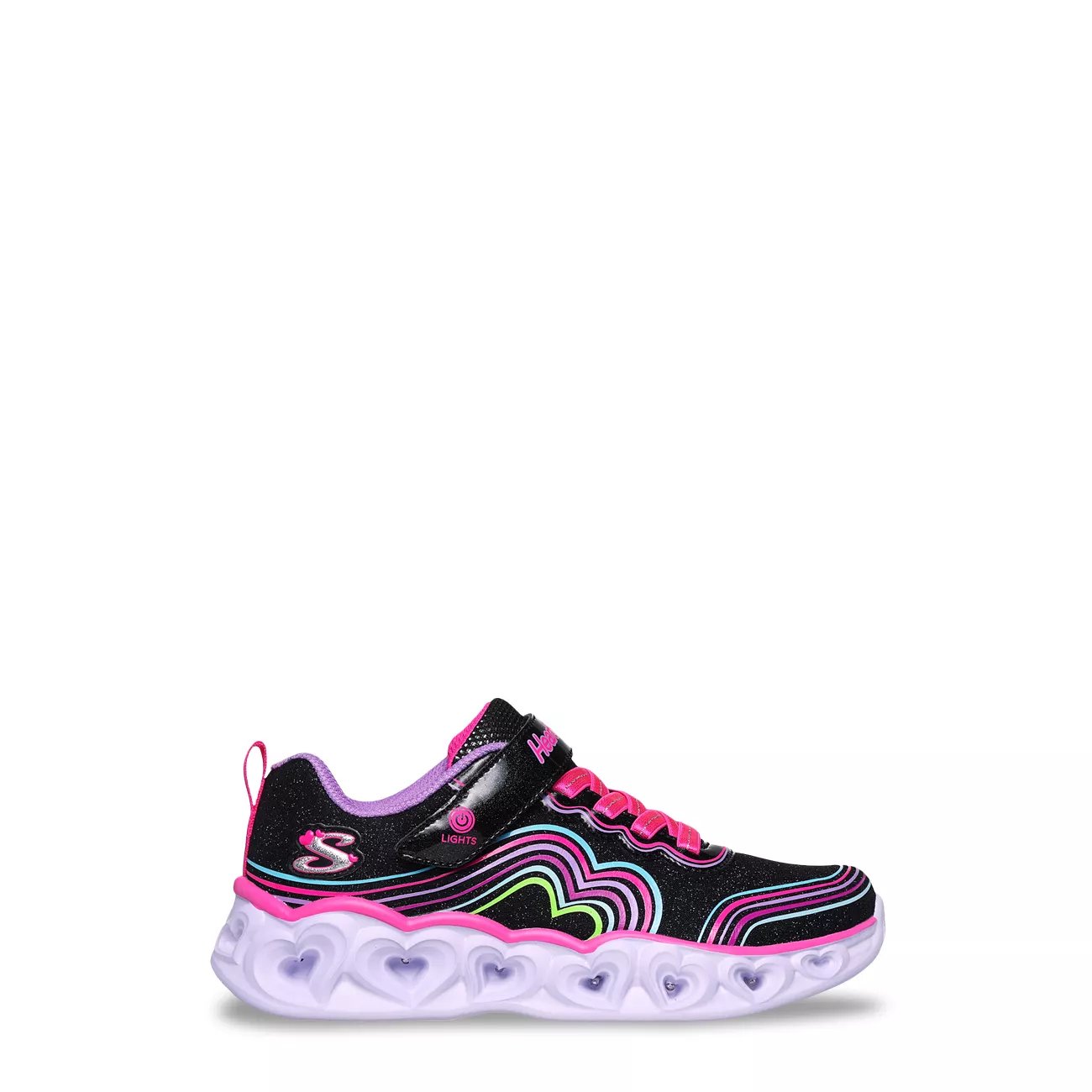 Youth Girls' Heart Lights Retro Hearts Running Shoe