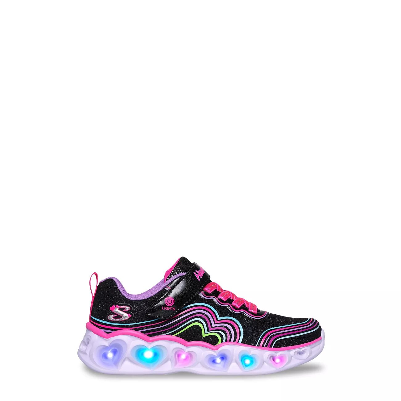 Youth Girls' Heart Lights Retro Hearts Running Shoe