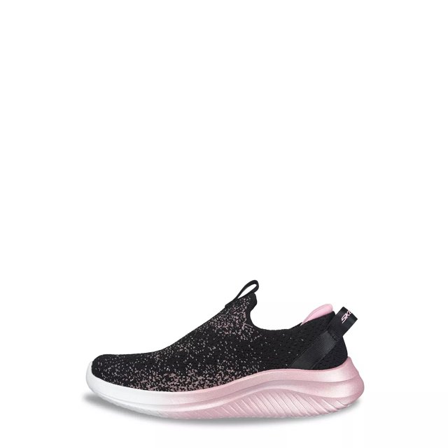Skechers Girls Ultra Flex 3.0 All Things Sparkle Sneaker in Black Rose Gold Size 2 Medium