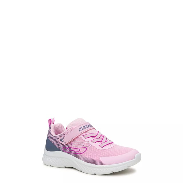 Skechers Girls Microspec Plus Sprint Speed Running Shoe in Pink Grey Size 2 Medium