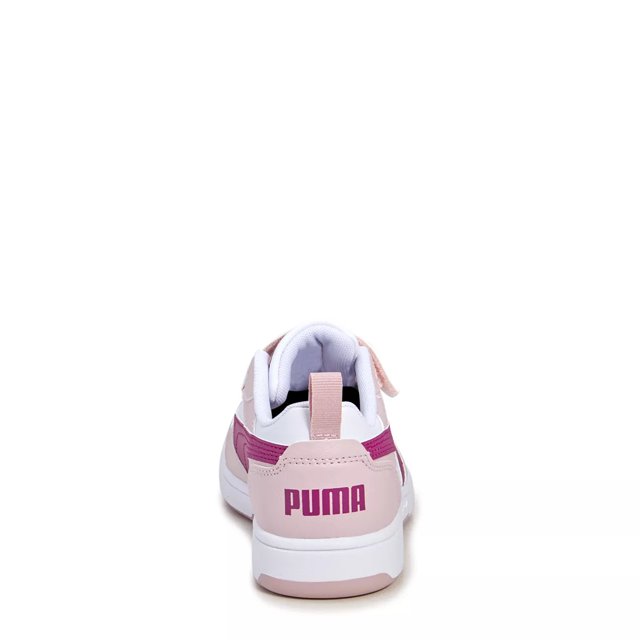 Puma Girls Rebound V6 Lo Little Court Sneaker in Mauve Mist Mauve Size 1 Medium