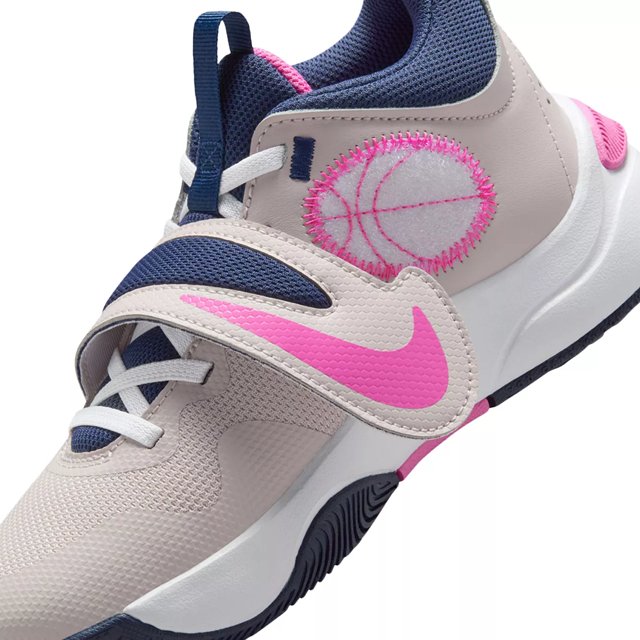 Girls pink basketball shoes top