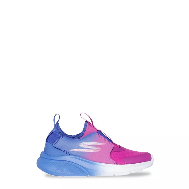 Skechers Girls Skech Fast 2.0 Vibrant Colors Slip On Running Shoe in Blue Purple Size 6 Medium
