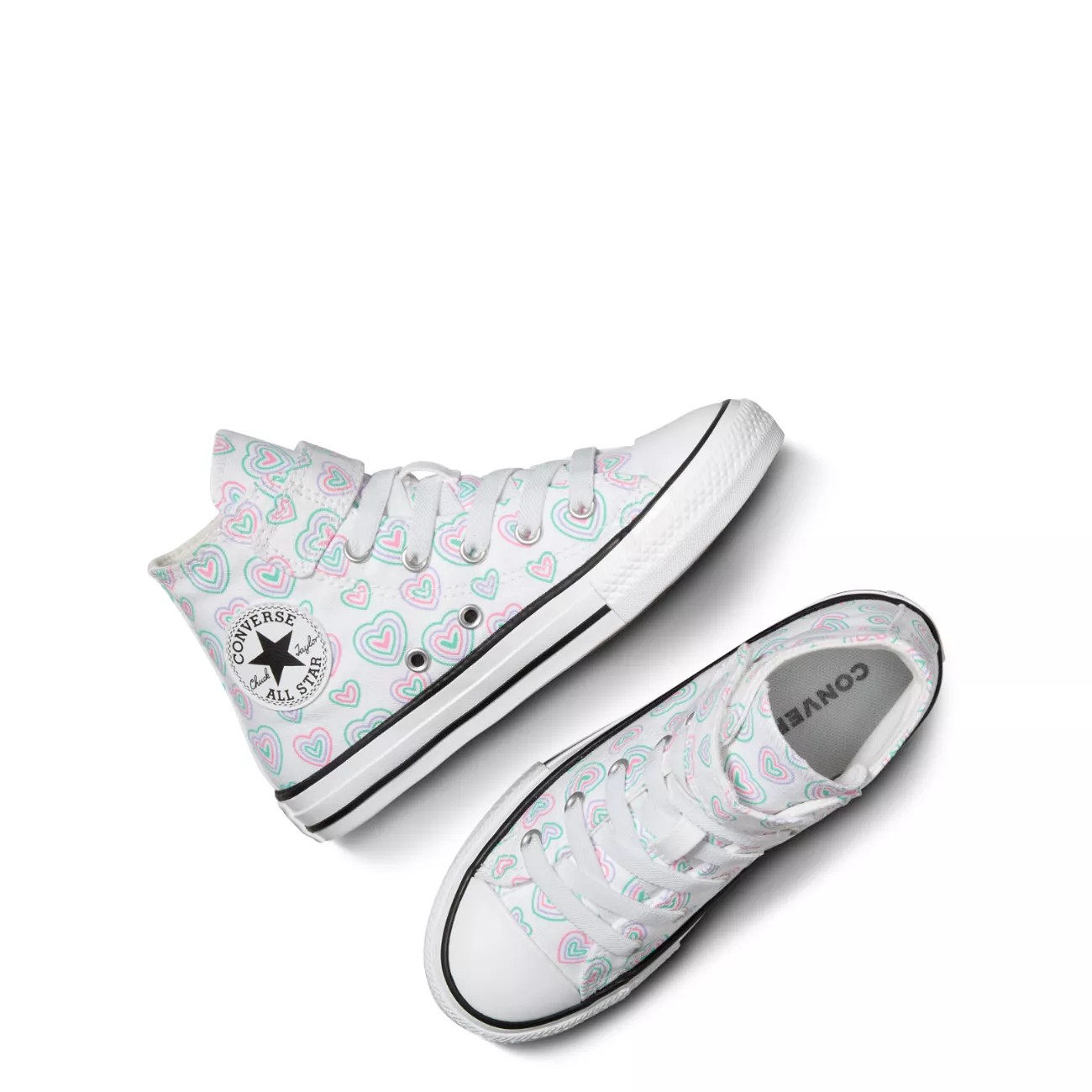 Youth Girls' Chuck Taylor All Star 1V Happy Hearts High Top Sneaker