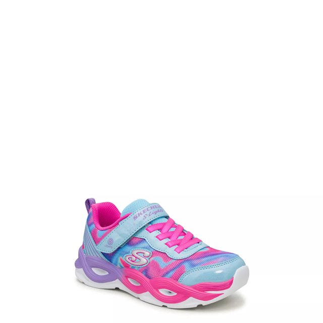 Skechers Girls Twisty Glow Running Shoe in Turqouise Size 1 Medium
