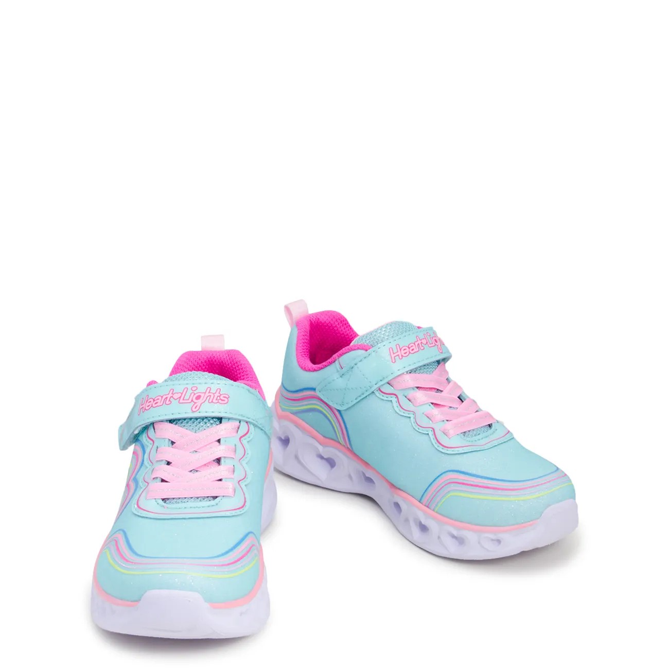 Youth Girls' Heart Lights - Retro Hearts Slip-On Running Shoe