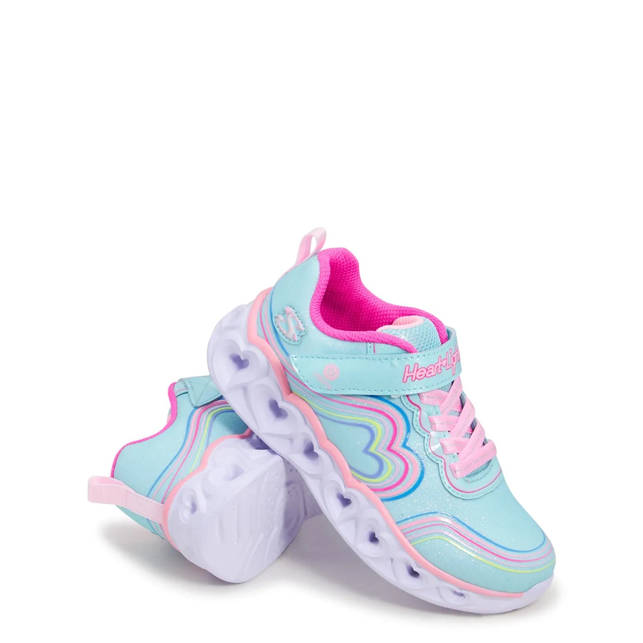 Youth Girls' Heart Lights - Retro Hearts Slip-On Running Shoe