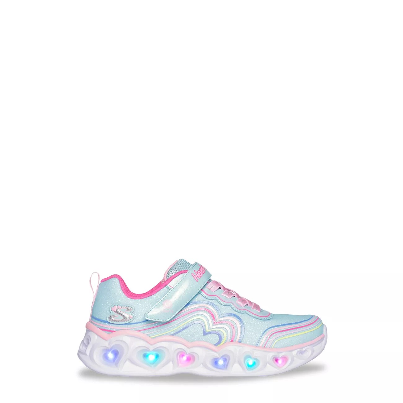 Youth Girls' Heart Lights - Retro Hearts Slip-On Running Shoe