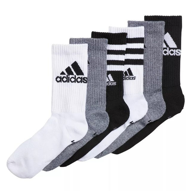 Adidas Boys 6 Pack Cushioned Mixed Crew Socks The Shoe Company