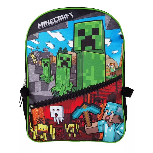 Minecraft school bag and lunch box top