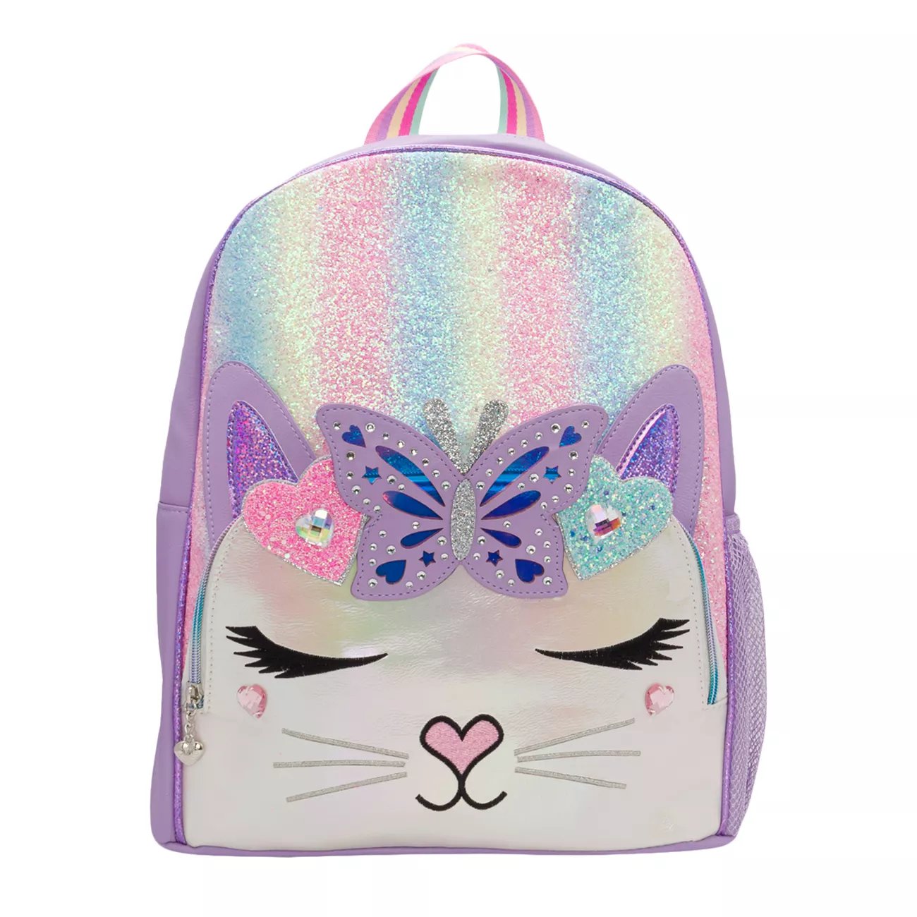 OMG! Accessories Miss Bella the Kitty Striped Mini Backpack, Pink