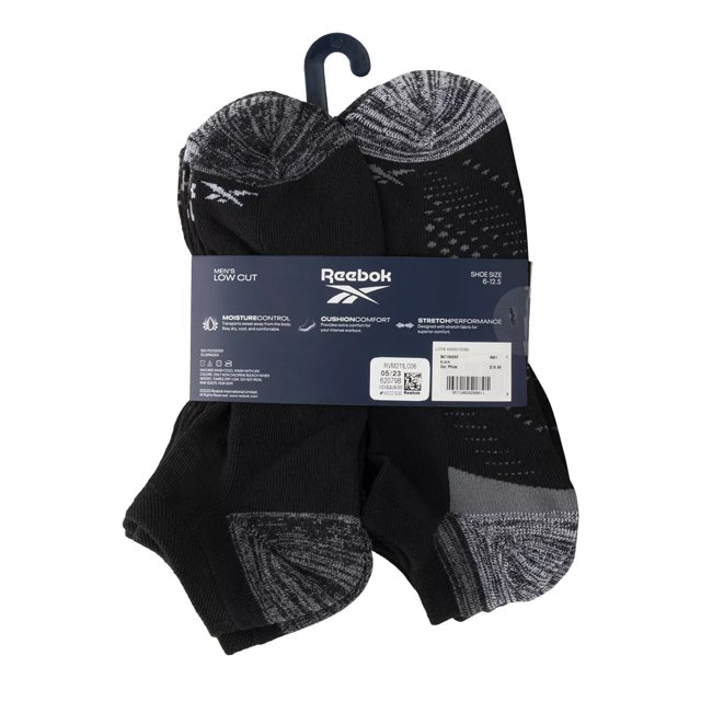 Reebok Men s 6 Pack Low Cut Performance Socks DSW Canada