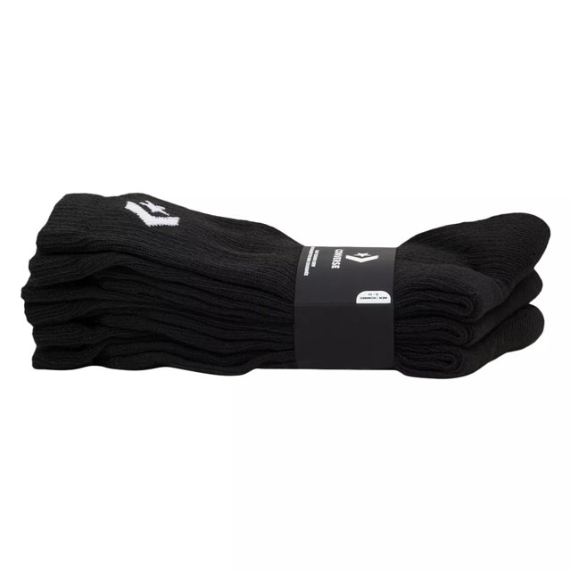 Converse Men s 3 Pack Crew Socks in Black Not Applicable
