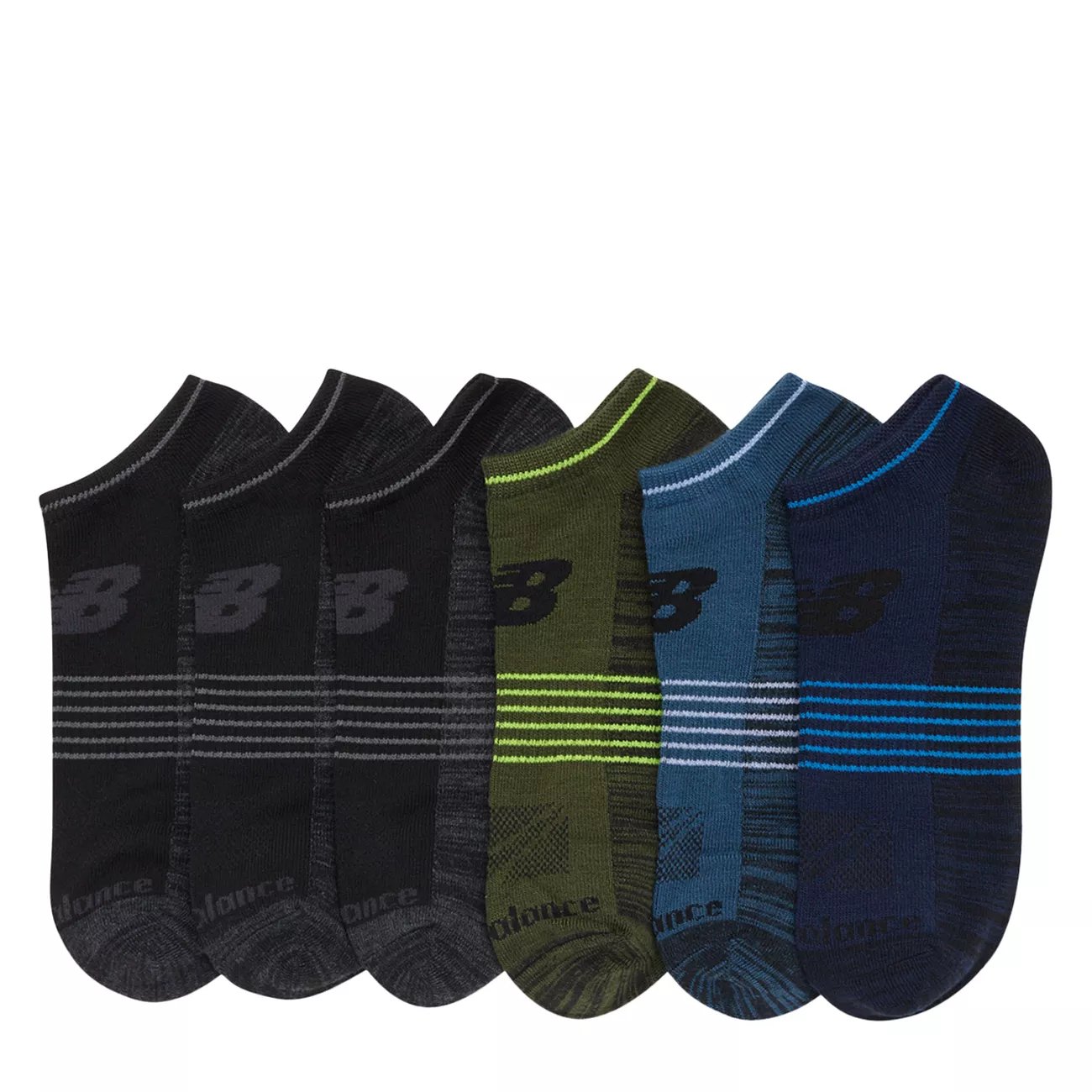 New Balance Men's 6Pack Flat Knit No Show Socks The Shoe Company